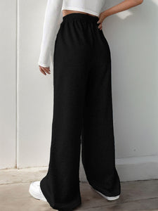 Elastic Waist Wide Leg Pants