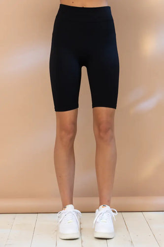 Black Basic Biker Shorts
